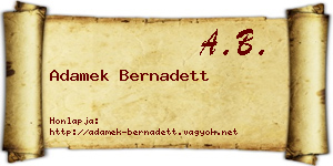 Adamek Bernadett névjegykártya
