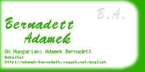 bernadett adamek business card